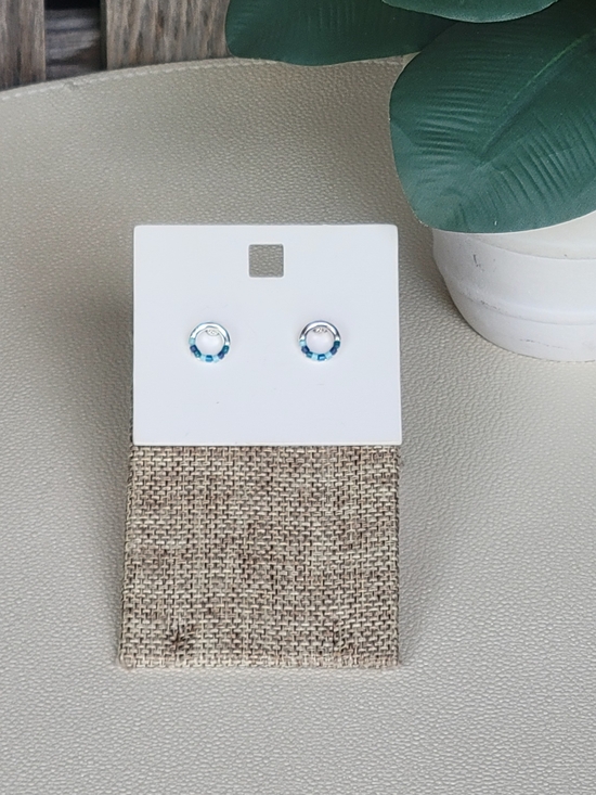 Jewelry - Delicate Blue Circle Stud Earrings